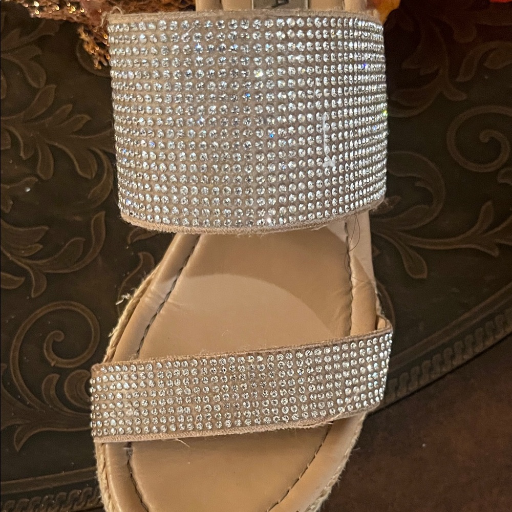 Steve Madden Women's Sparkling Silver Sandals - Picture 5 of 6